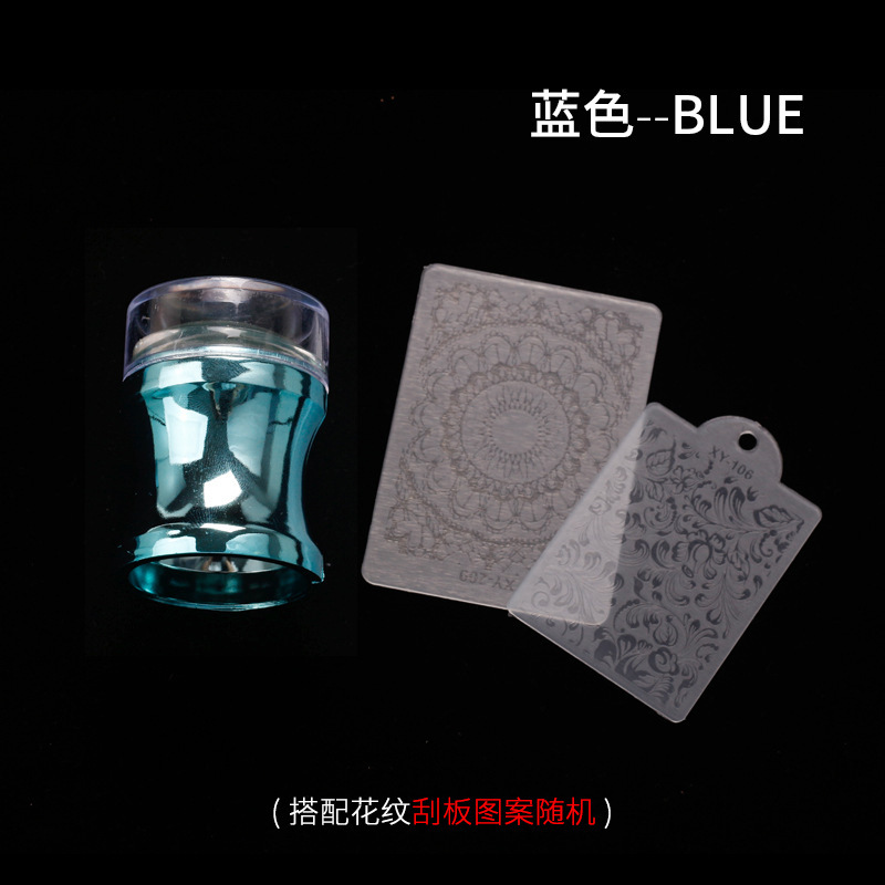 Transfronterizo nuevo sello de silicona de uñas galvanoplastia grande cabeza de impresión transparente completa 3,8 cm con tapa herramienta de impresión DIY