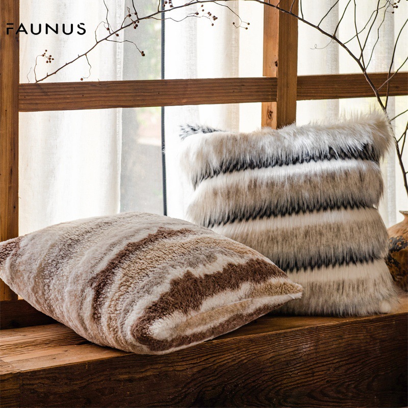 Moderno simple y de alta calidad de peluche de lujo ligero Merad almohada de punto de otoño y invierno sofá almohada de alojamiento de la casa
