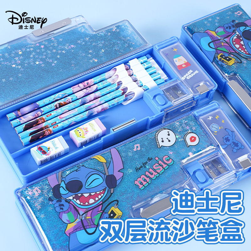 Disney Pencil Case with Pencil Sharpener for Boys and Girls, Flip-Top Double-Layer Pencil Case with Snow White Design Disney Pencil Case with Pencil Sharpener for Boys and Girls, Flip-Top Double-Layer Pencil Case with Snow White Design