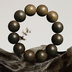 正區文萊黑油沉香 手串圓珠念珠108顆多圈鼓珠男女文玩佛珠手鍊