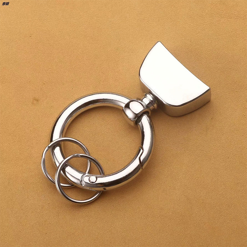 High-grade metal zinc alloy car keychain bell ring wholesale fashion brand diy ornaments accessories factory wholesale