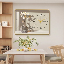 a1E现代简约餐厅装饰画带钟表挂钟客厅家用时尚北欧轻奢创意时钟