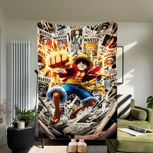 跨境卡通海贼王系列毛毯数码印花午休空调毯盖毯来图定制一件代发