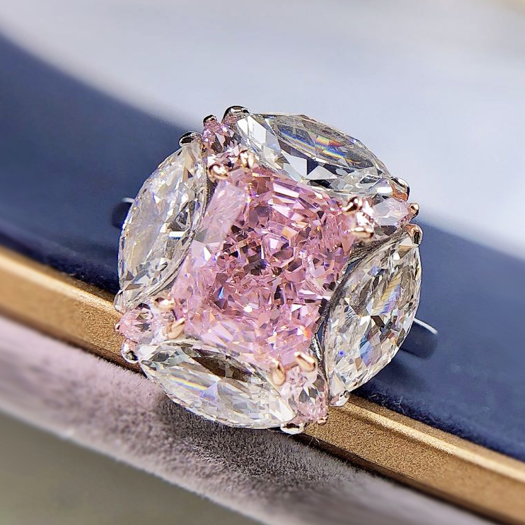 Fashion Geometric Copper Inlay Zircon Rings 1 Piece