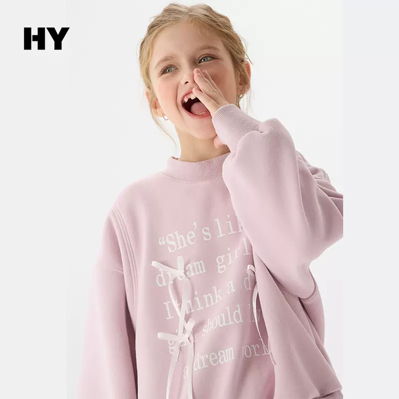 女童加绒加厚卫衣2025冬季新款衣服儿童韩版上衣中大童冬装套头衫