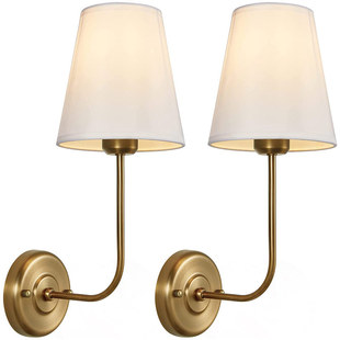 Nordic American country wall lamp single head iron cloth cover bedroom bedside living room hotel room lamp cross-border Amazon