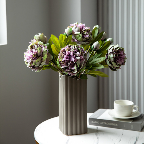 Nordic Gear Irregular Art Ceramic Vase Decor for Living Room TV Stand Dried Flower Arrangement Home Decor