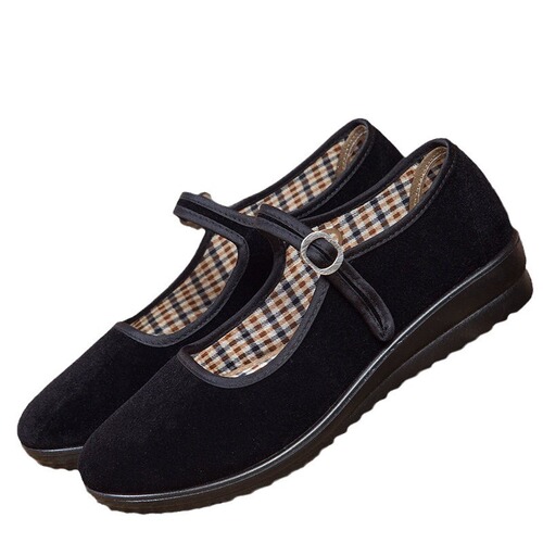 Factory direct sales old Beijing cloth shoes women's buckle mother's shoes middle-aged and elderly cloth shoes children's dance shopping mall work shoes