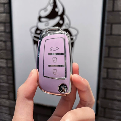Car key bag key set gl Emgrand gs bag - geely-c-folding-3-keys-single-shell-purple