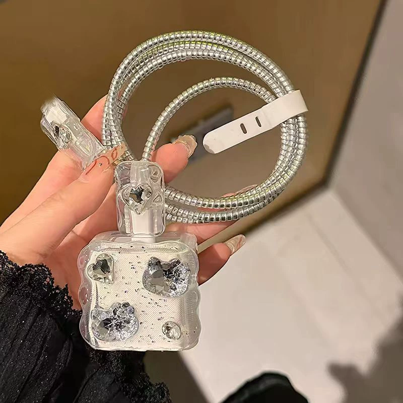 Капающий клей кот дрель кабель для передачи данных для iphone Apple зарядное устройство быстрая зарядная головка 18w20w защитный чехол