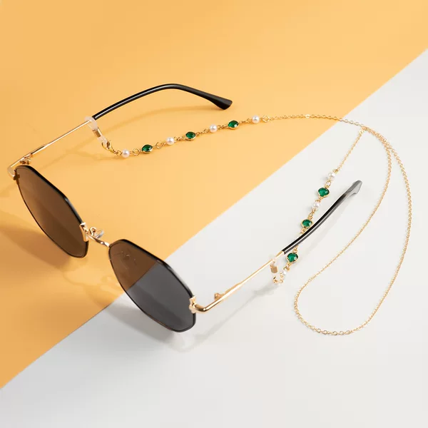 Glasses Chain Sunglasses Hanging Neck Colored Diamond Pearl Pendant Chain Sunglasses Hanging Chain reading glasses Anti-loss Lanyard Glasses Rope