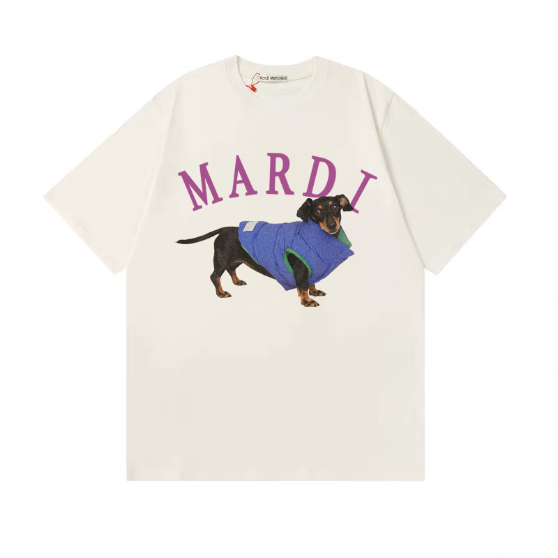 外国貿易韓国Mardi半袖女性ソーセージ犬プリント金高銀同金jennieゆるい純綿重ポンドtシャツ|undefined