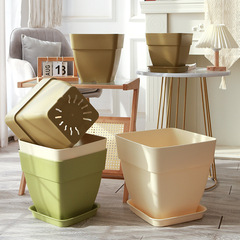 方型控根花盆古典創意陽台正方形塑料植物月季花盆樹脂繡球方口盆