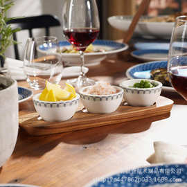 日式料理托盘木质多格茶水茶杯托盘木质火锅酱料托调味罐收纳盘