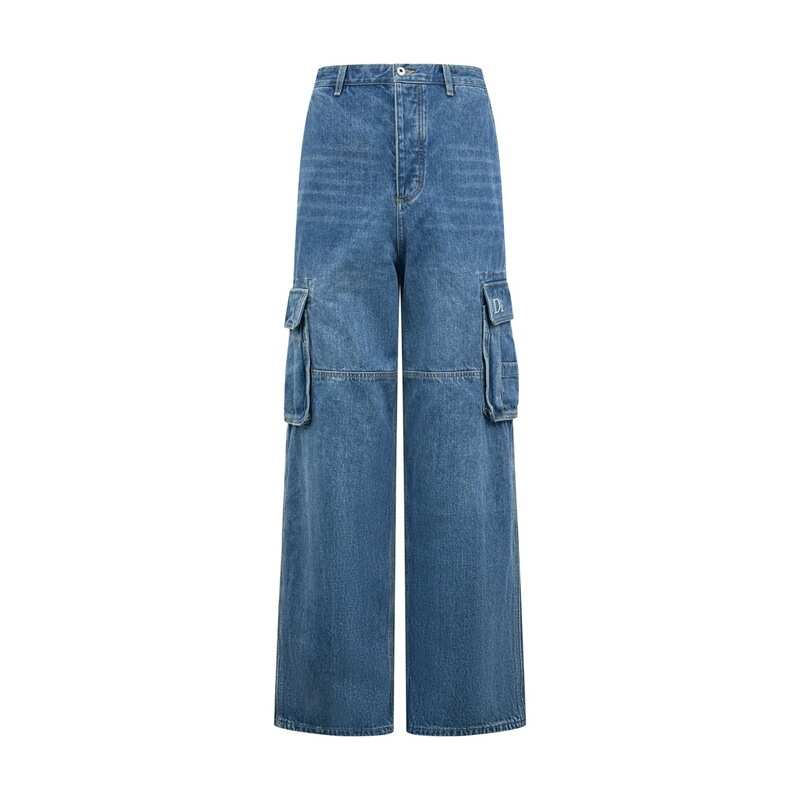 High-quality version of the original D-brand pocket letter embroidered workwear jeans, unisex street fashion loose-fit trousers High-quality version of the original D-brand pocket letter embroidered workwear jeans, unisex street fashion loose-fit trousers
