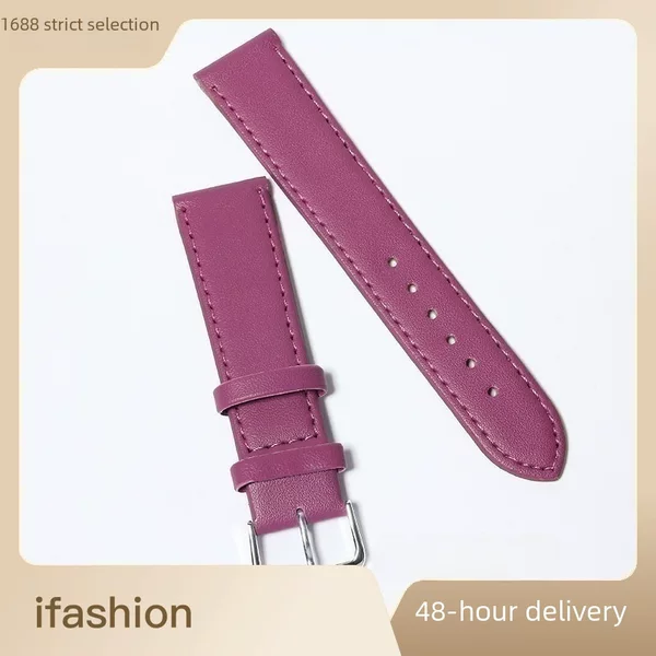 PU Imitation Leather Ultra-thin Watch Strap Multi-size Color Needle Plain Strap Unisex Leather in stock