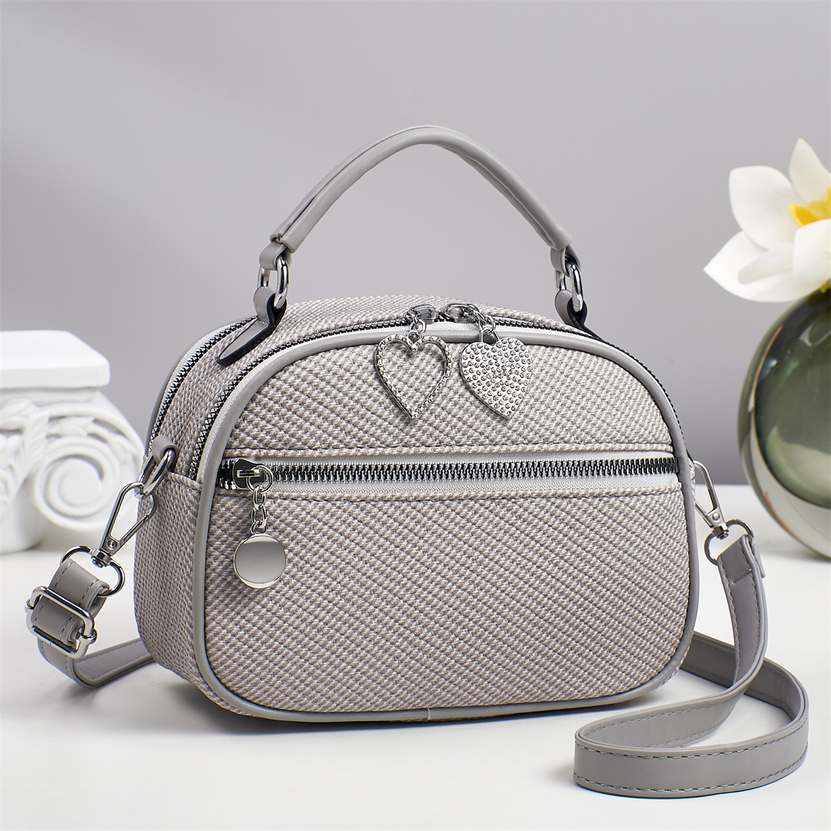 2025 bolsos de mano exquisitos bolsos de tela texturizados de hombro casuales bolsos transfronterizos