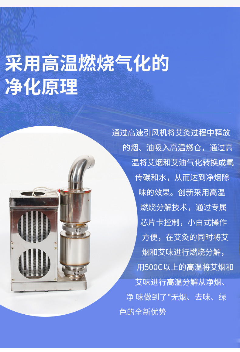 Moxibustion Smoke Extractor, Moxibustion Purifier, Moxibustion Smoke Purifier, Custom-Made New Moxibustion Three-Way Catalytic Converter Set