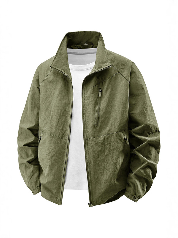 High-End Jacket Autumn and Winter Multi-Pocket Men's Jacket Casual Stand Collar Outdoor Windproof Thin Windbreaker High-End Jacket Autumn and Winter Multi-Pocket Men's Jacket Casual Stand Collar Outdoor Windproof Thin Windbreaker