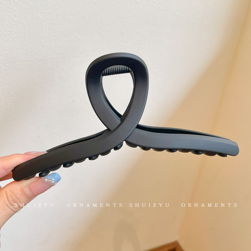 Pinza de pelo blanco femenino verano alto sentido Cabeza trasera updo tiburón clip gran horquilla esmerilado baño horquilla tocado