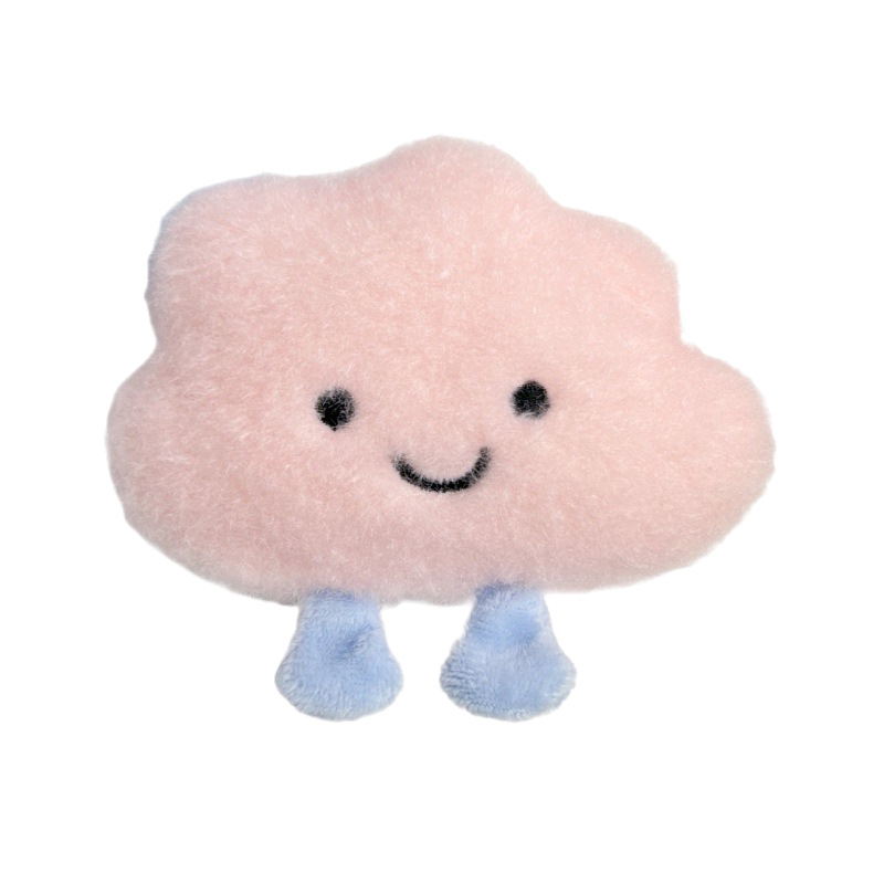 nubes blancas chirriantes colgantes de peluche polvo de sonrisa bolsas de nubes colgantes DIY broches accesorios de sombrero de aire acondicionado