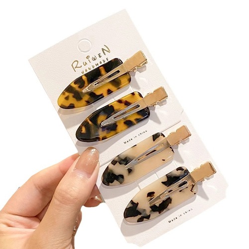 Korean acetic acid traceless hairpins for women summer side hairpins duckbill clips makeup bangs clips broken hair clips headwear