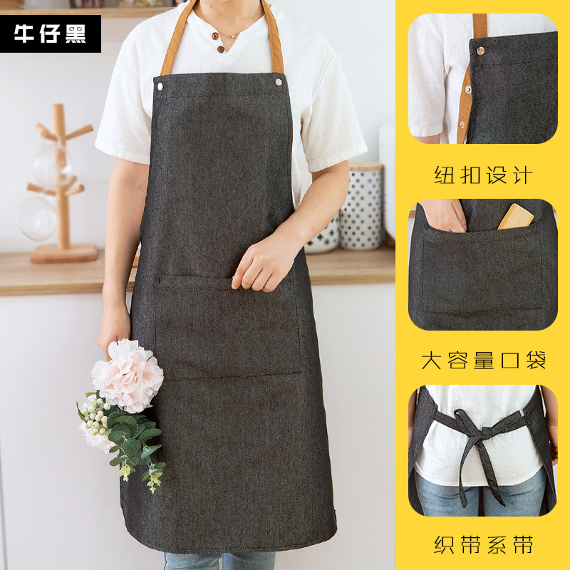 Delantal japonés hogar cocina impermeable simple moda hombres y mujeres cintura leche tienda de té tienda de flores ropa de trabajo logotipo impreso