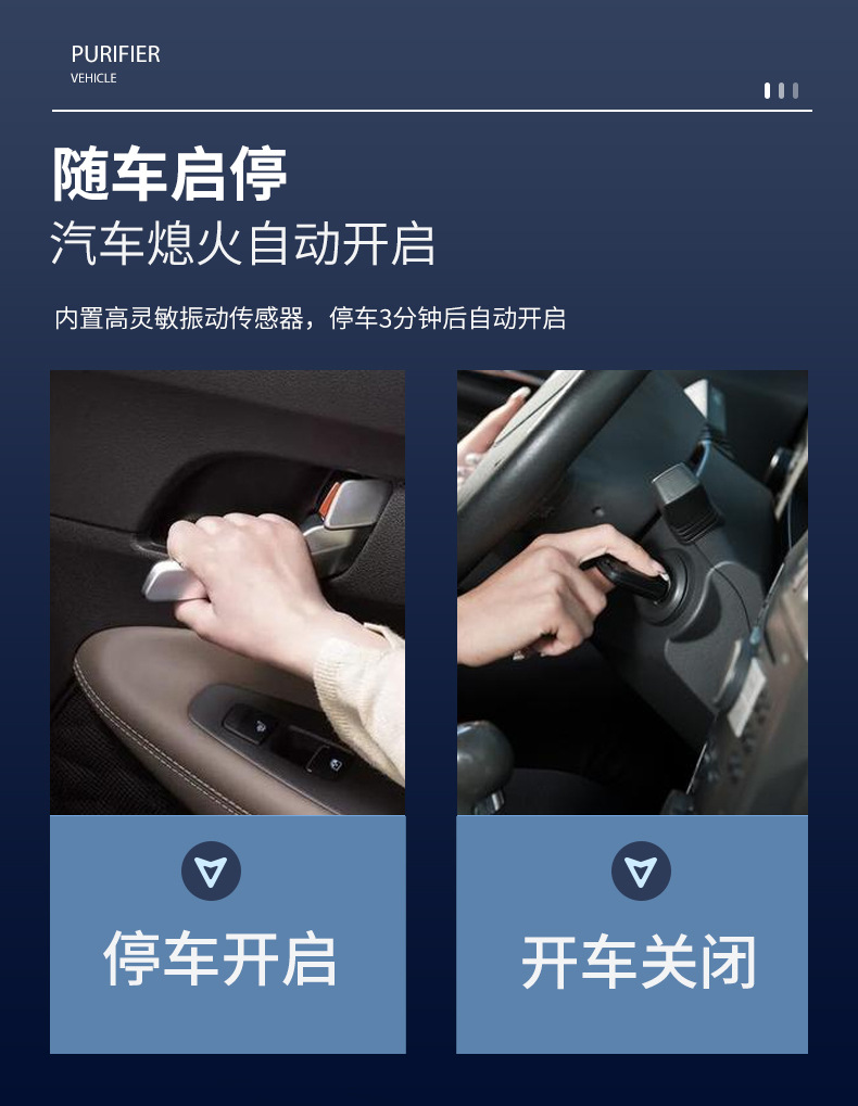 Air Purifier, Deodorizer, Ozone Negative Ion, Car Odor Removal, Formaldehyde Sterilization and Disinfection, In-Car Use