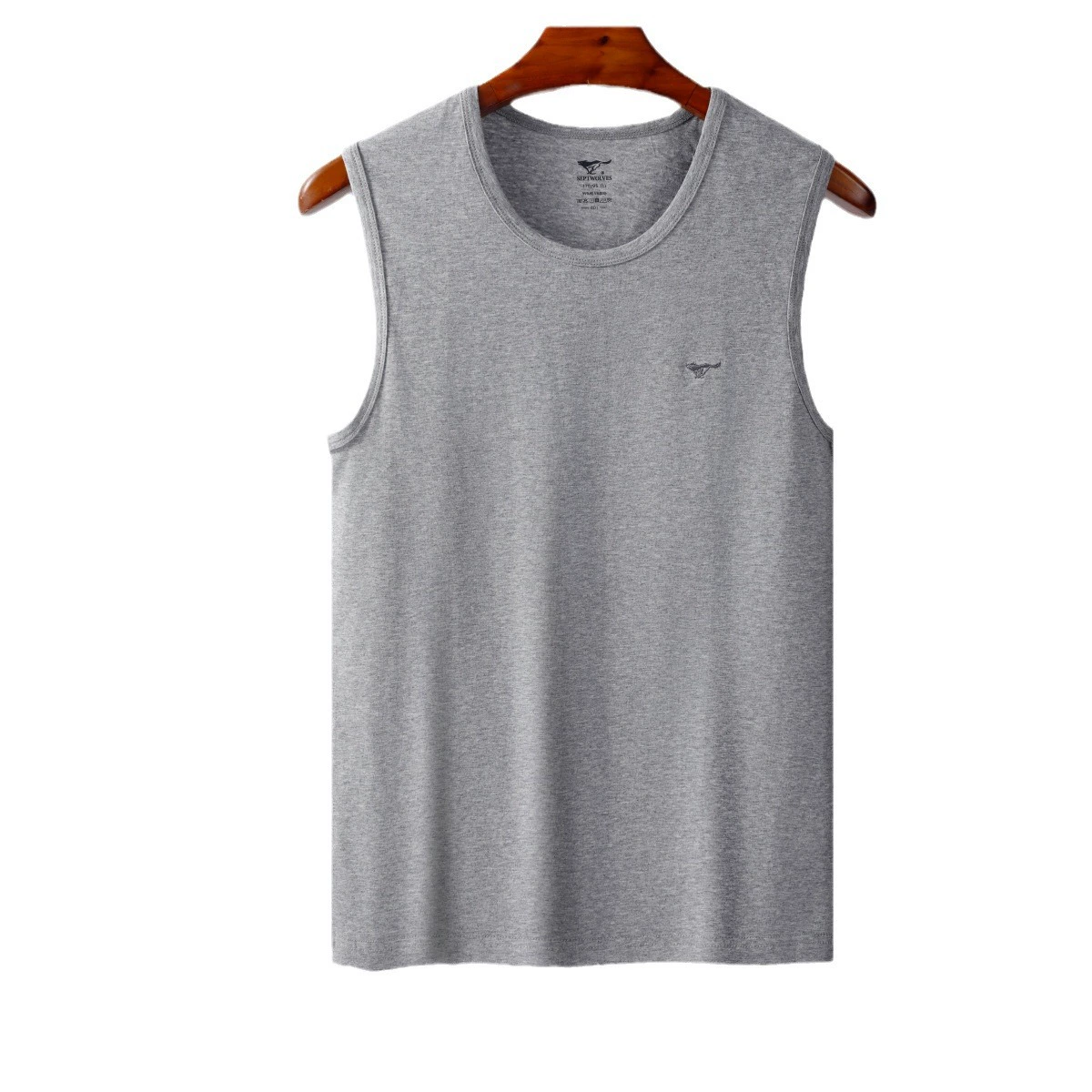 Septwolves, men's summer thin breathable sports vest for gym, round collar, for running
