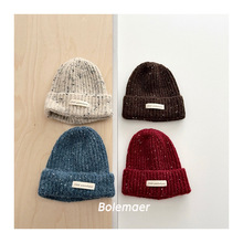 儿童毛线帽ins韩系小标洋气男童保暖针织帽女童休闲百搭套头帽子