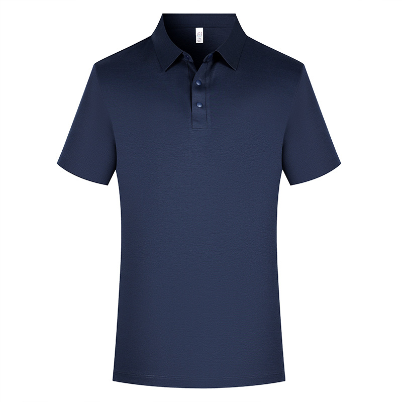 70 piezas de seda de morera de lujo ligero, polo de encaje sin costuras, camisa de polo, ropa de trabajo de alta gama para hombres, personalización