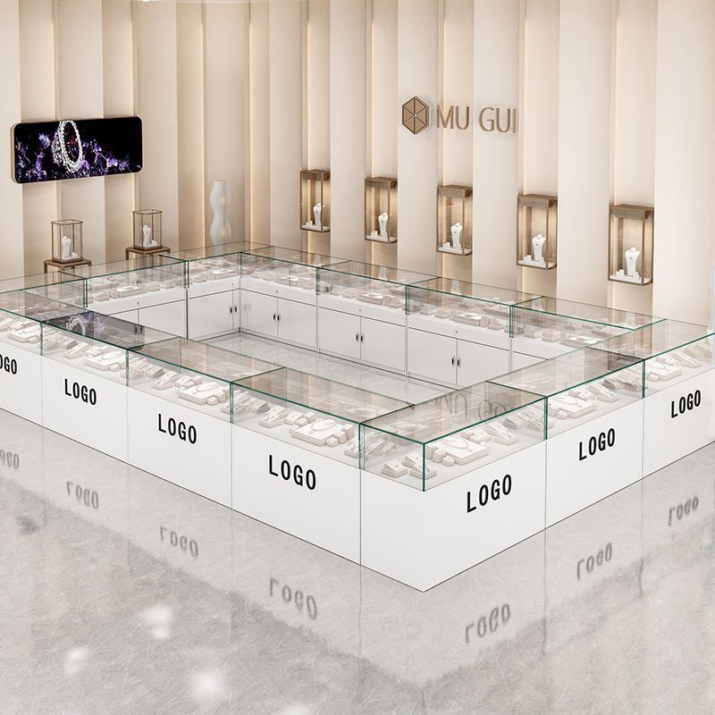 珠宝展示柜玻璃首饰柜样品饰品柜台直播间展销柜博物馆展览陈列柜