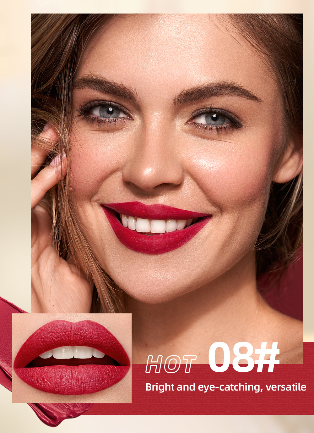 QIBEST Cross-border matte velvet matte lipstick does not stick to cups, does not fade, is easy to apply, moisturizes and lasts long, and is a lipstick for makeup undefined