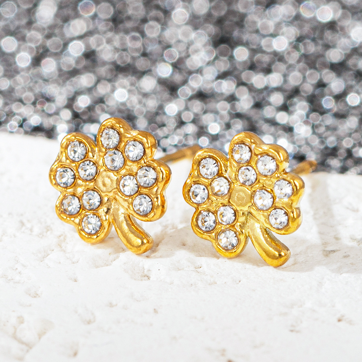 5g Weight 304 Stainless Steel Ear Needle Material 18K Gold Plated Plating Material Ear Studs Classification 1 Pair Quantity Daily Occasion Titanium Steel Material U Shape, Four Leaf Clover, Heart Shape Pattern All Seasons Season Women's Gender Elegant Style 1 Pair Elegant U Shape Four Leaf Clover Heart Shape Titanium Steel 18K Gold Plated Ear Studs 27