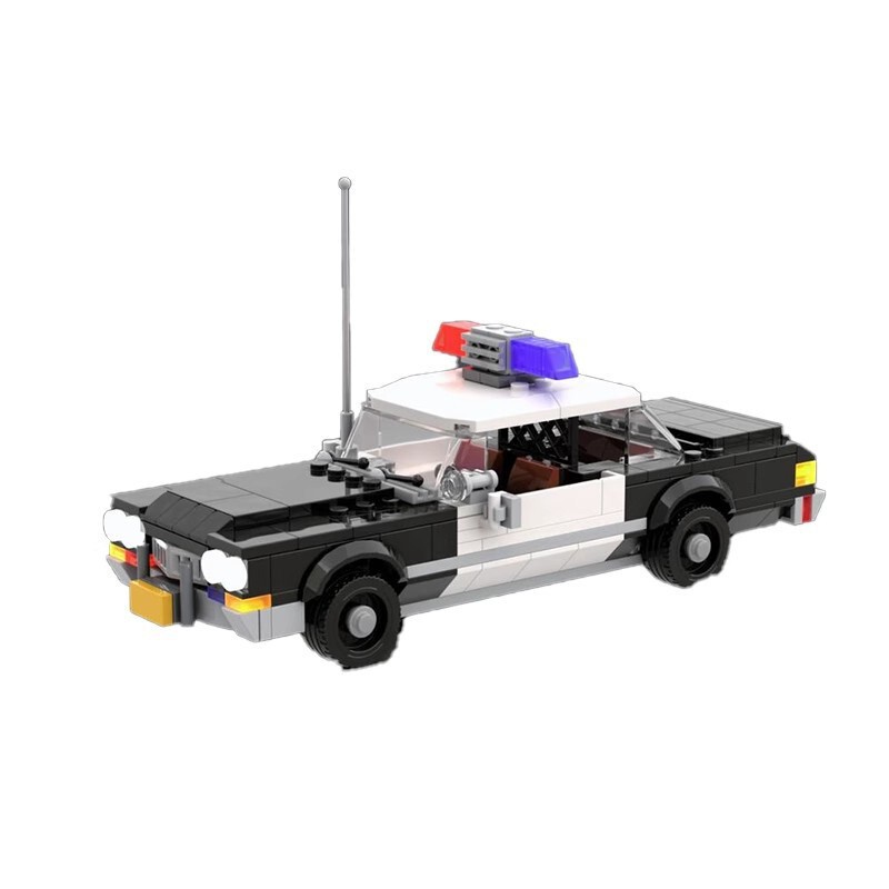 Compatible with Lego Bricks Moc-135420 70S City Police Car Domestic Small-Piece Assembly Retro Racing Car