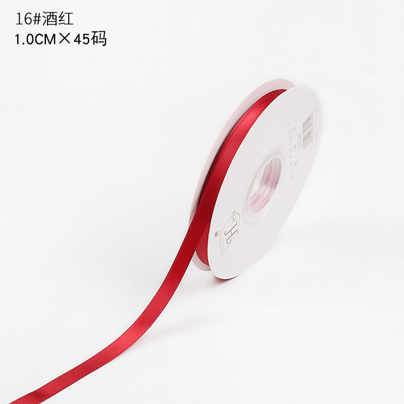 Brillante color sólido 1cm cinta material de embalaje de flores poliéster de alta densidad diy material de florista de pasteles hechos a mano