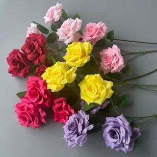 钻石玫瑰仿真花婚庆装饰布置假花路引花插花假花婚礼仿真花花排