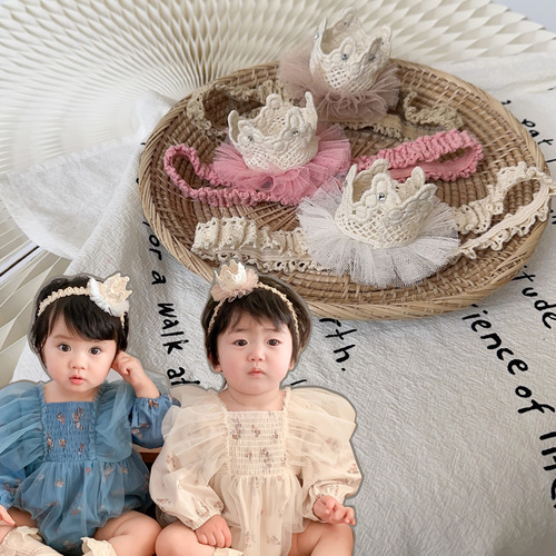 Baby Crown Hair Accessories for Newborns, Baby's First Month Crown Hairband, Hair Accessories for Baby's 1st Month Celebration, Hairband for Baby's First Birthday, Baby Hair Accessories