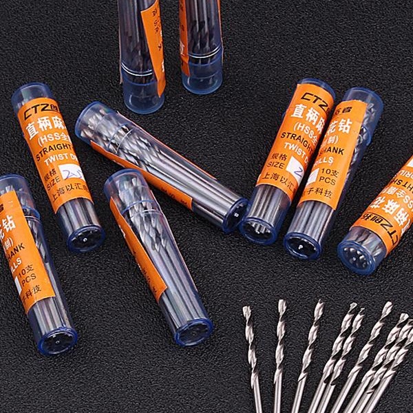 迷你麻花钻高速钢钻头文玩打孔桃核电磨手串细小1mm木工钻孔套装