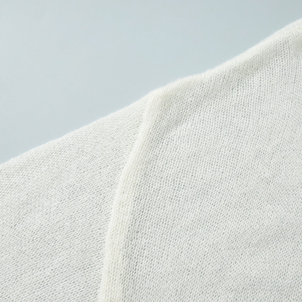 Bộ đầm dệt kim hai mảnh nữ gồm áo cardigan dài tay và đầm liền thân dáng dài — trắng, tím chi tiết 26