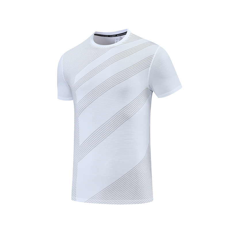 2022 hombres de verano al aire libre corriendo ropa de secado rápido suelta más tamaño transfronterizo exclusivo cuello redondo camisa de fondo de manga corta de seda de hielo