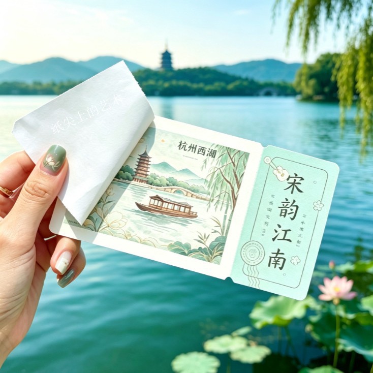 Hangzhou West Lake custom-made tear-off ticket holders, featuring local cultural and creative designs, scenic spots, landmarks, and campus scenes, also available as refrigerator magnets