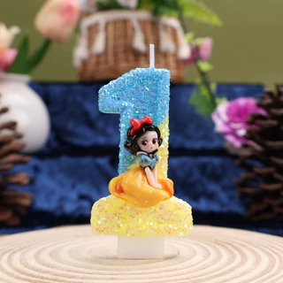 轻奢网红白雪公主生日数字蜡烛儿童周岁蛋糕装饰女生18岁派对布置