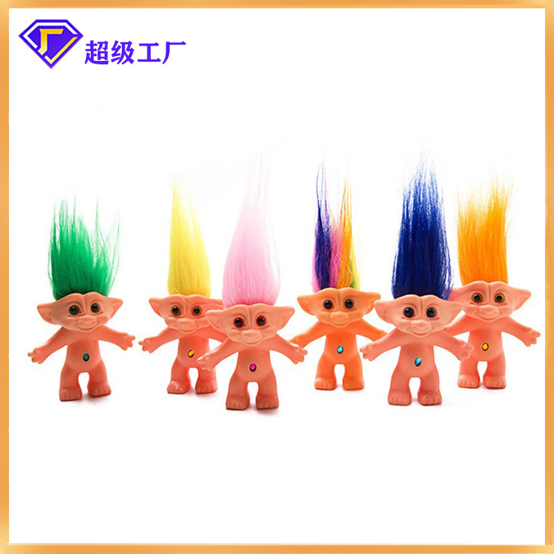 Amazon Troll retro muñeca 80 s nostálgico muñeca decoración Pelo Largo vinilo feo muñeca al por mayor