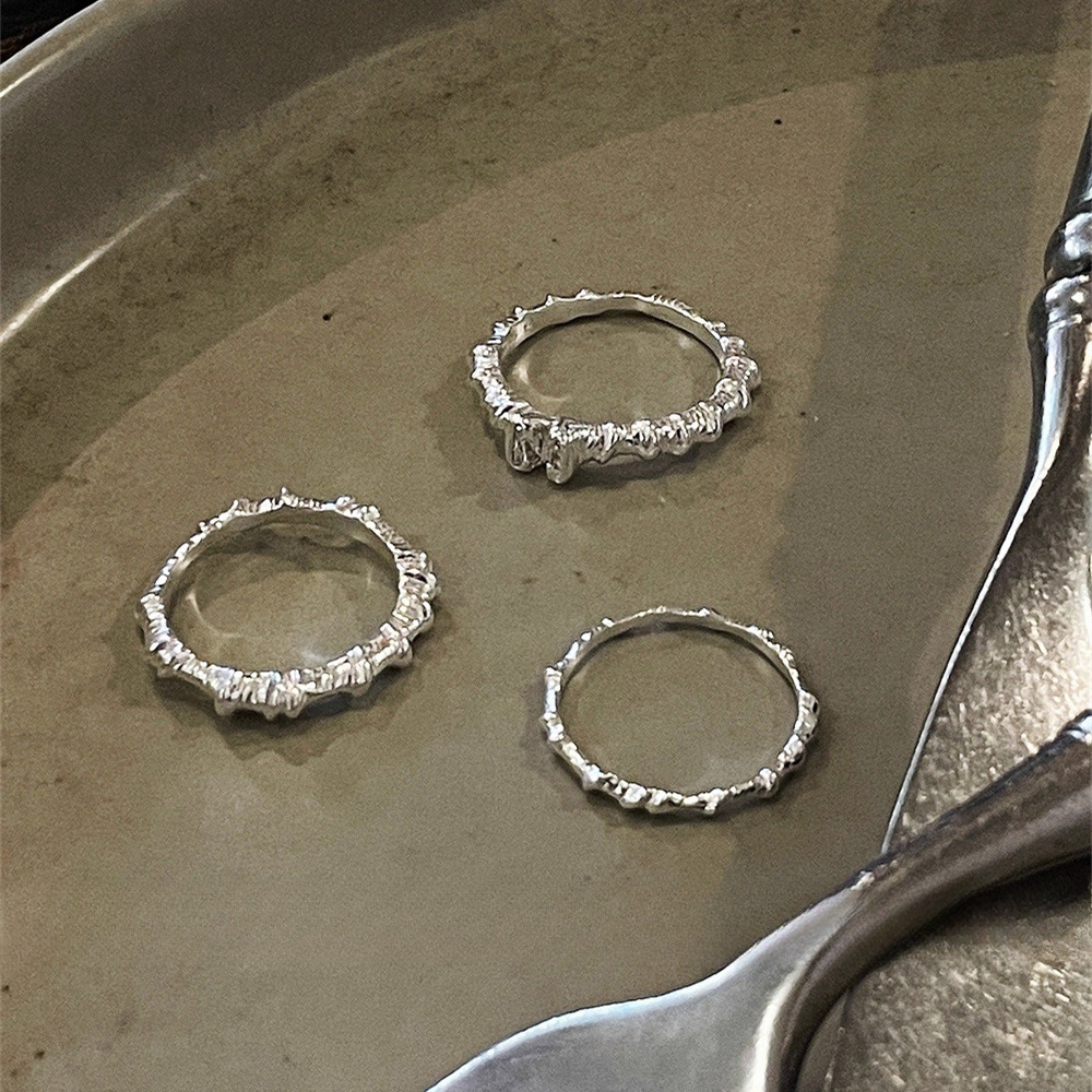 極簡冷淡風個性肌理戒指女小眾設計關節指環nana同款新款食指戒潮