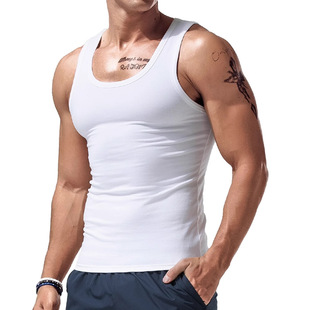 Summer New Muscle Fitness Trendy Brand Quick-Drying Vest Running Training Sports Breathable Sweat-Wicking Men's T-Shirt Base Layer
