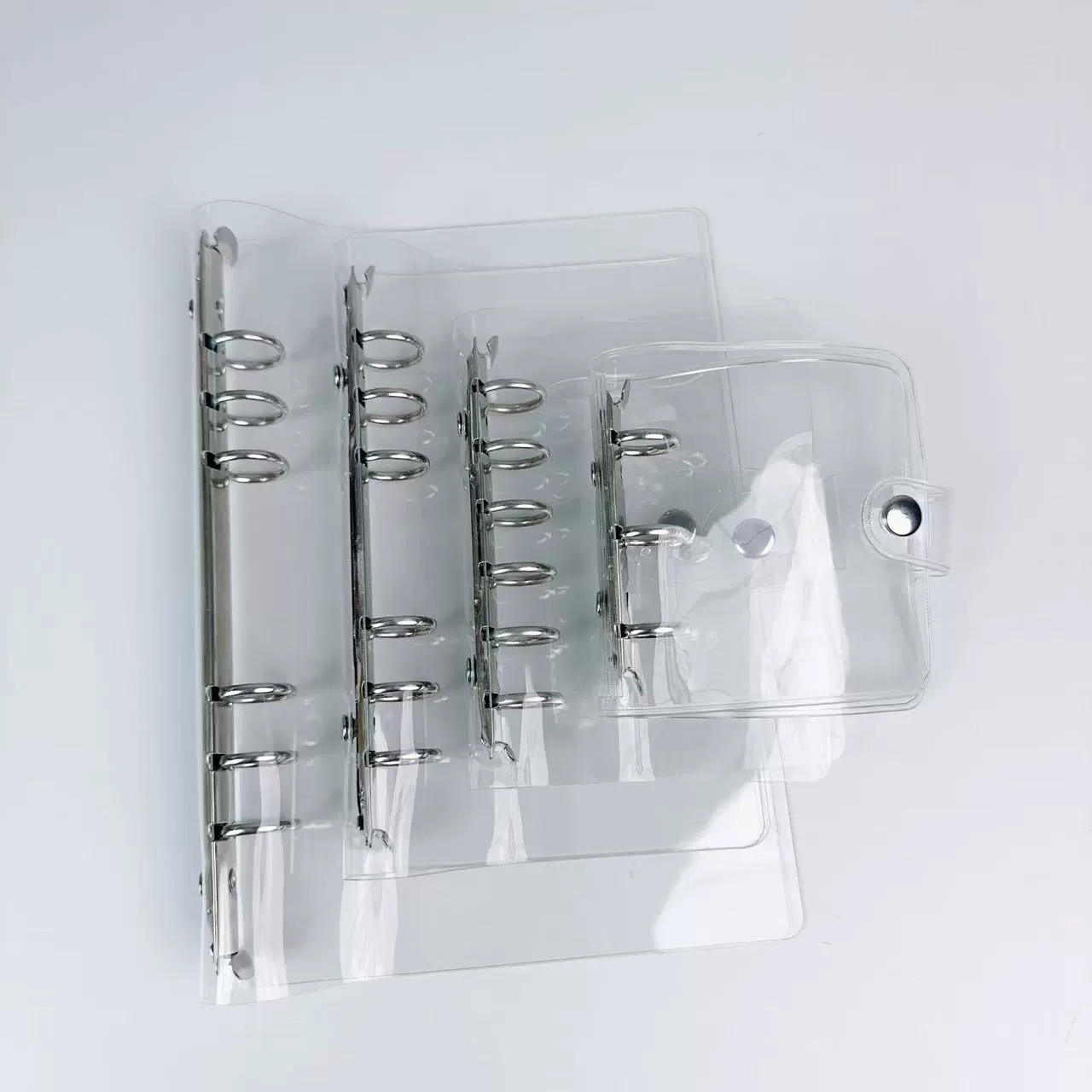 Японский прозрачный блокнот-органайзер на 6 кольцах с простым дизайном, креативный планер на кнопках, формат А6