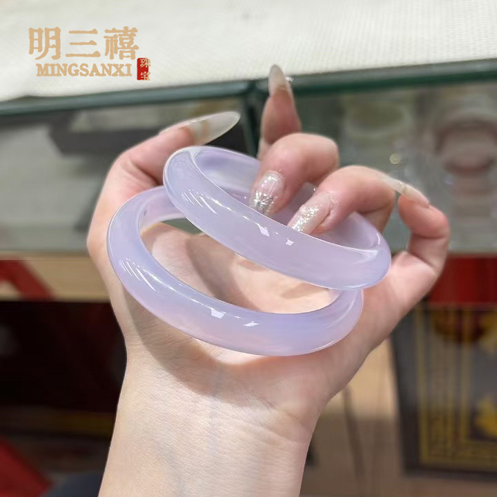 天然バイオレット玉髄瑪瑙ブレスレットサトイモと氷透紫ブレスレット白月光ブレスレットレイシ冷凍|undefined