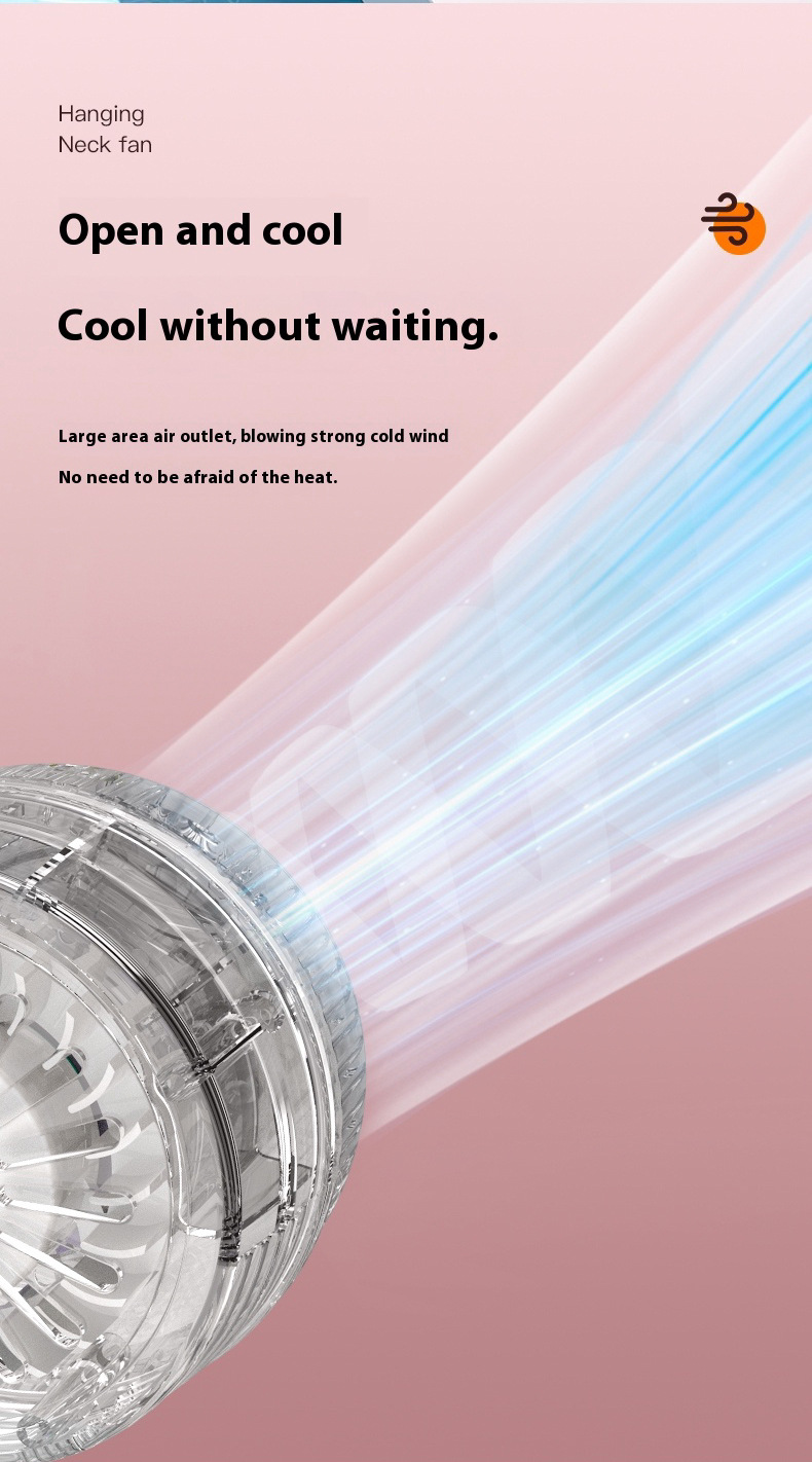 Portable Neck Fan Bladeless Usb Rechargeable Silent Cooling Fan_voghion.com