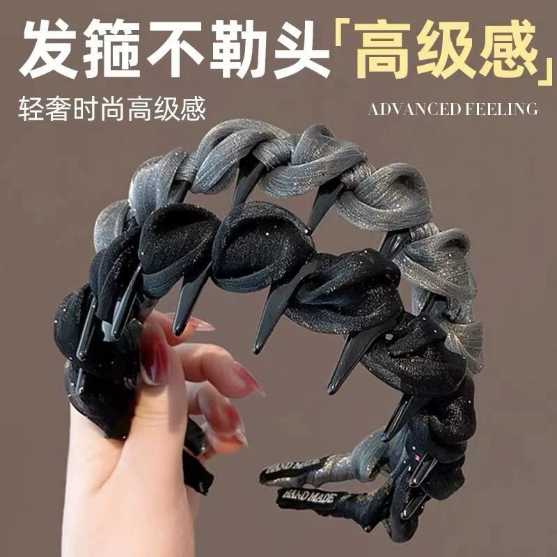 Элегантная сетчатая повязка на голову для женщин, новинка 2025 года, простой универсальный аксессуар для волос с высокой короной и зубцами